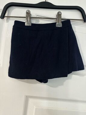 Zara Navy Knit Skort with Elastic Waistband